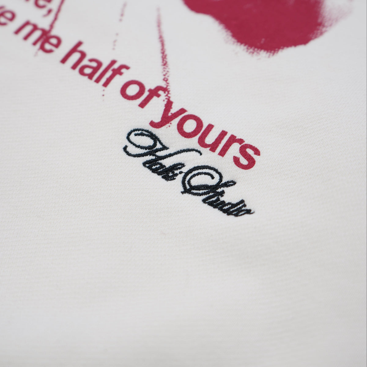 Red and black graphic with text on a white background
