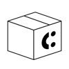 Line drawing of a shipping box with Corso logo, icon for Shipping Protection