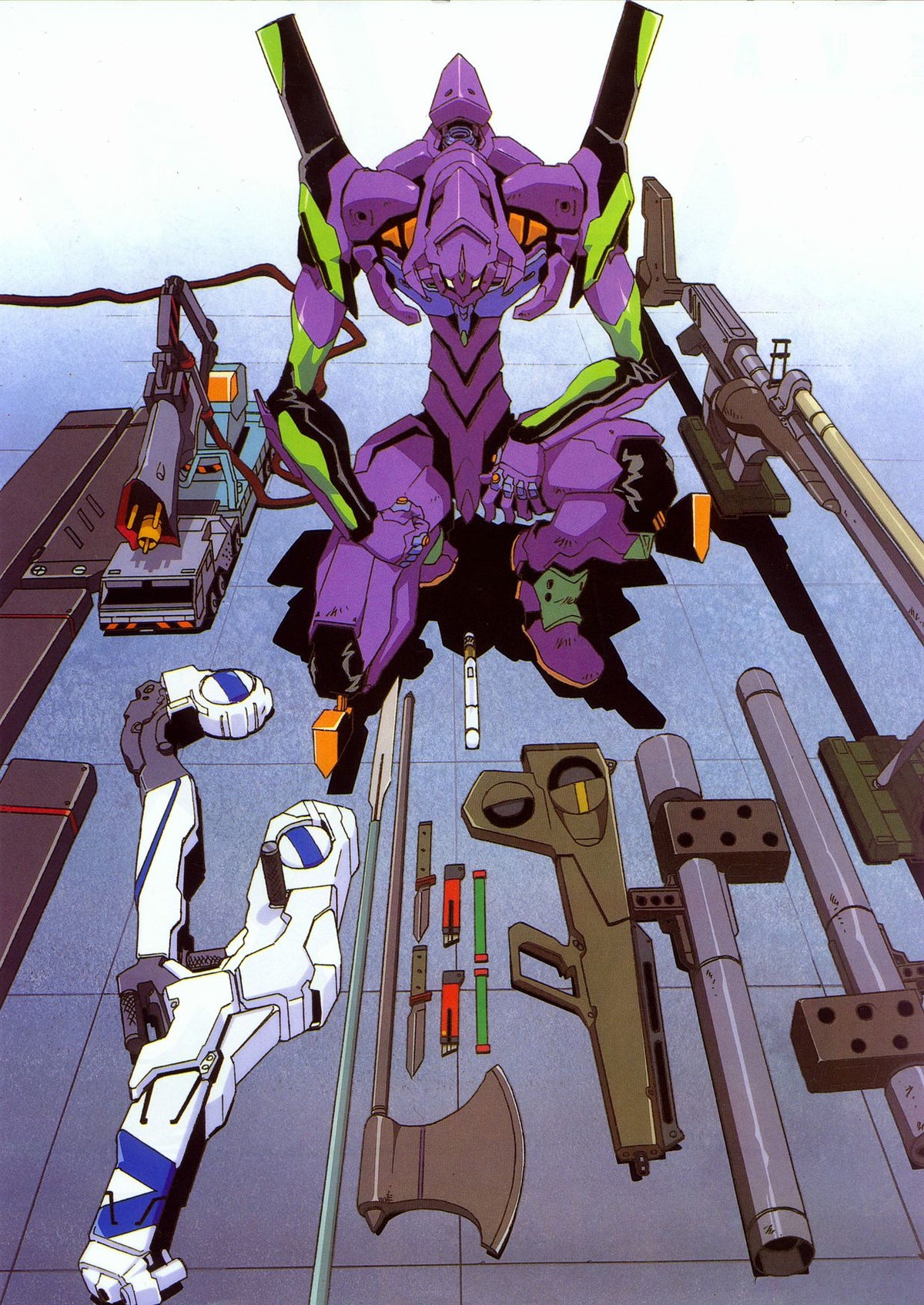 Neon Genesis Evangelion (Gainax / Hideaki Anno) — EVA fighting children artbook