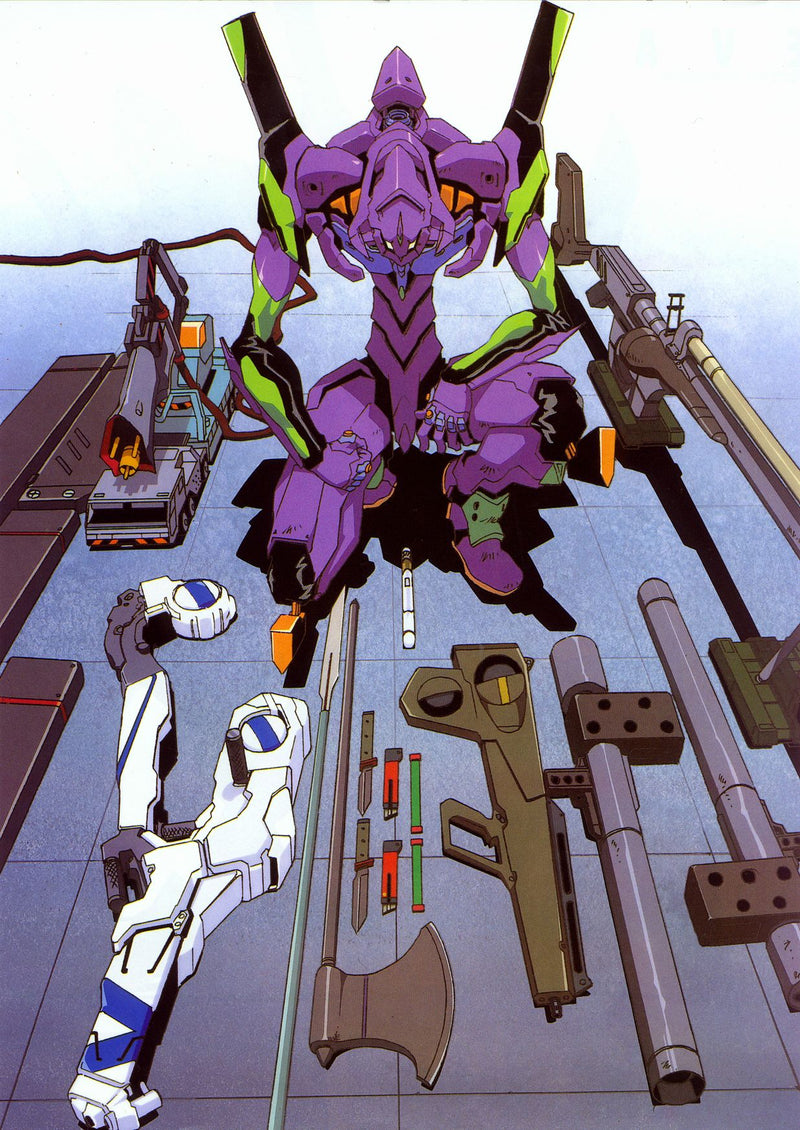 Neon Genesis Evangelion (Gainax / Hideaki Anno) — EVA fighting children artbook